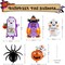 Greentek; 10 Pcs Halloween Foil Balloons Set, Ghost Pumpkin Witch Bat Spider Monster Mylar Balloons, Halloween Party Decorations for Birthday, Haunted House, Photo Backdrop, Wall, Ceiling & Table Decor; Category:Foil Balloons; Image:4